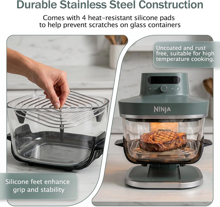HAIWILL 2 Stück Ersatz Grillrost Edelstahl für Ninja CRISPi PRO XL AS090EU und FN101EU Airfryer Zube