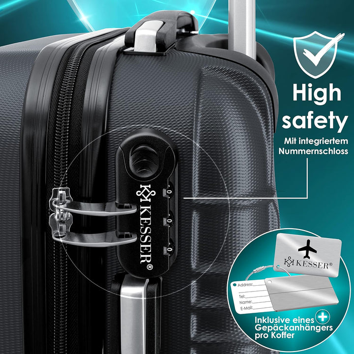KESSER® 4tlg. Hartschalenkofferset Hard Shell Basic Hartschalenkoffer Trolley Koffer Reisekoffer Rei