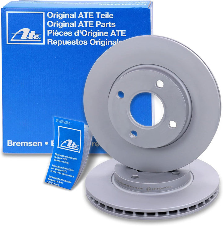 ATE Bremsenset Vorderachse inkl. Bremsscheiben vorne Ø 258 mm belüftet und Bremsbeläge vorne Kompati