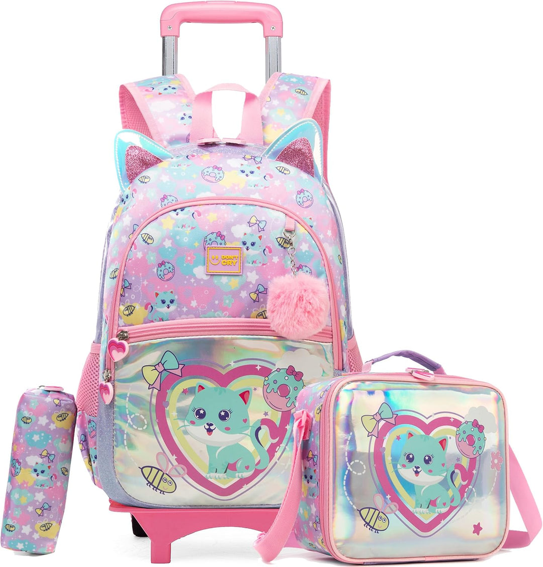 HTgroce Kinderrucksäcke Schultaschen Trolley, Trolley Rucksack Grundschule Schulrucksäcke mit Trolle