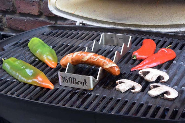 360Brat Halterung Bräter 5.9 Bratwursthalter Edelstahl 3mm BBQ Gestell für 5 Würste
