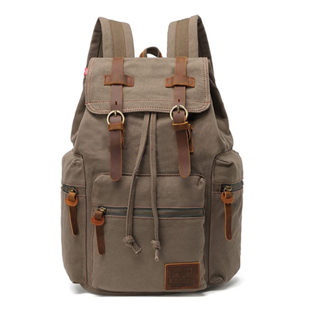 Canvas Rucksack Vintage Rucksack Schulrucksack Retro Rucksack Daypack Backpack Lederrucksack Wanderr