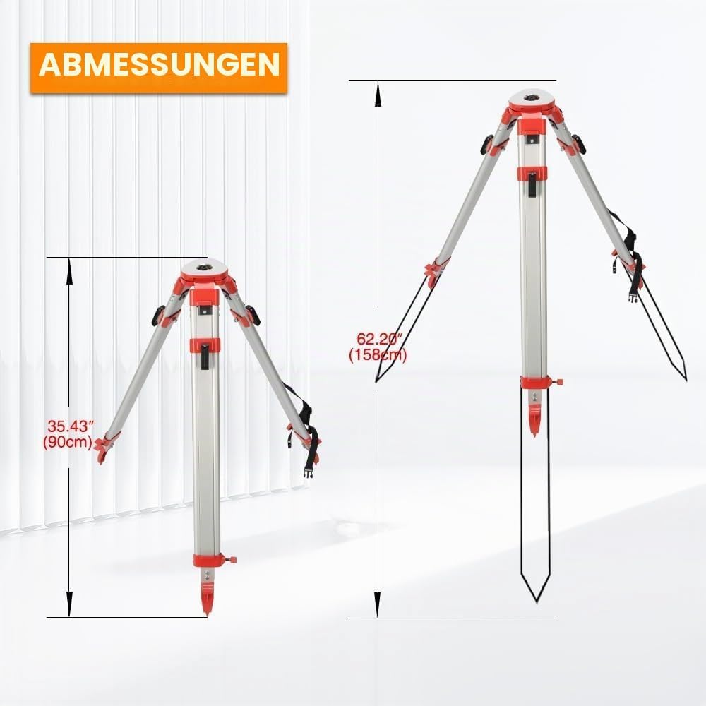 3M Teleskop-Nivellierlatte &amp; Vermessungsstativ-Set, Hochleistungs-Vermessungsset (3 Meter Reichweite