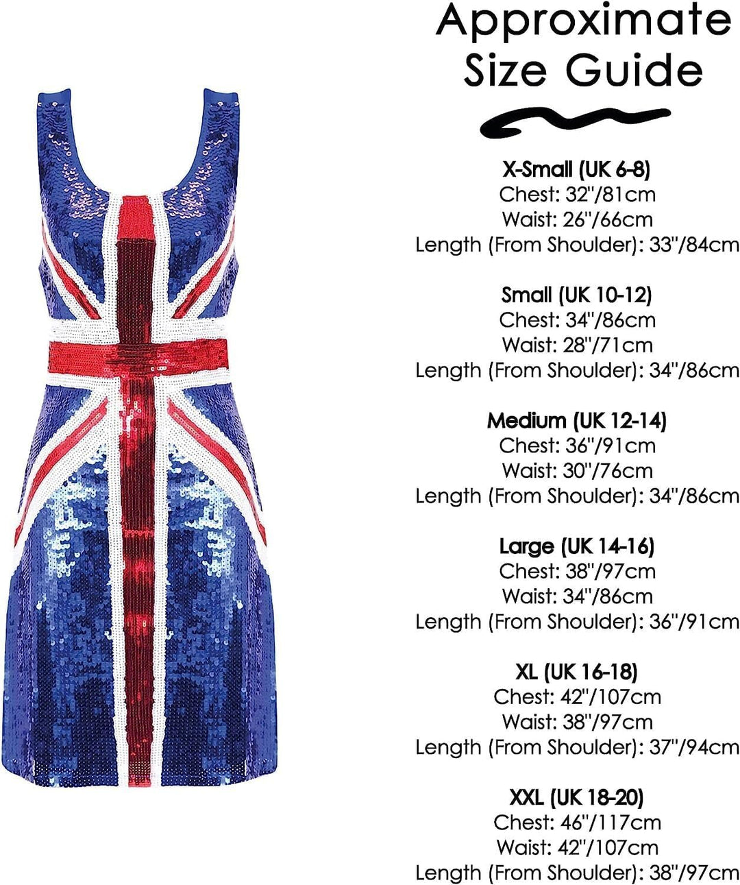 GINGER SPICE PAILLETTEN UNION JACK KLEID - SPICE GIRLS 90ER JAHRE KOSTÜM - PAILLETTEN UNION JACK KLE