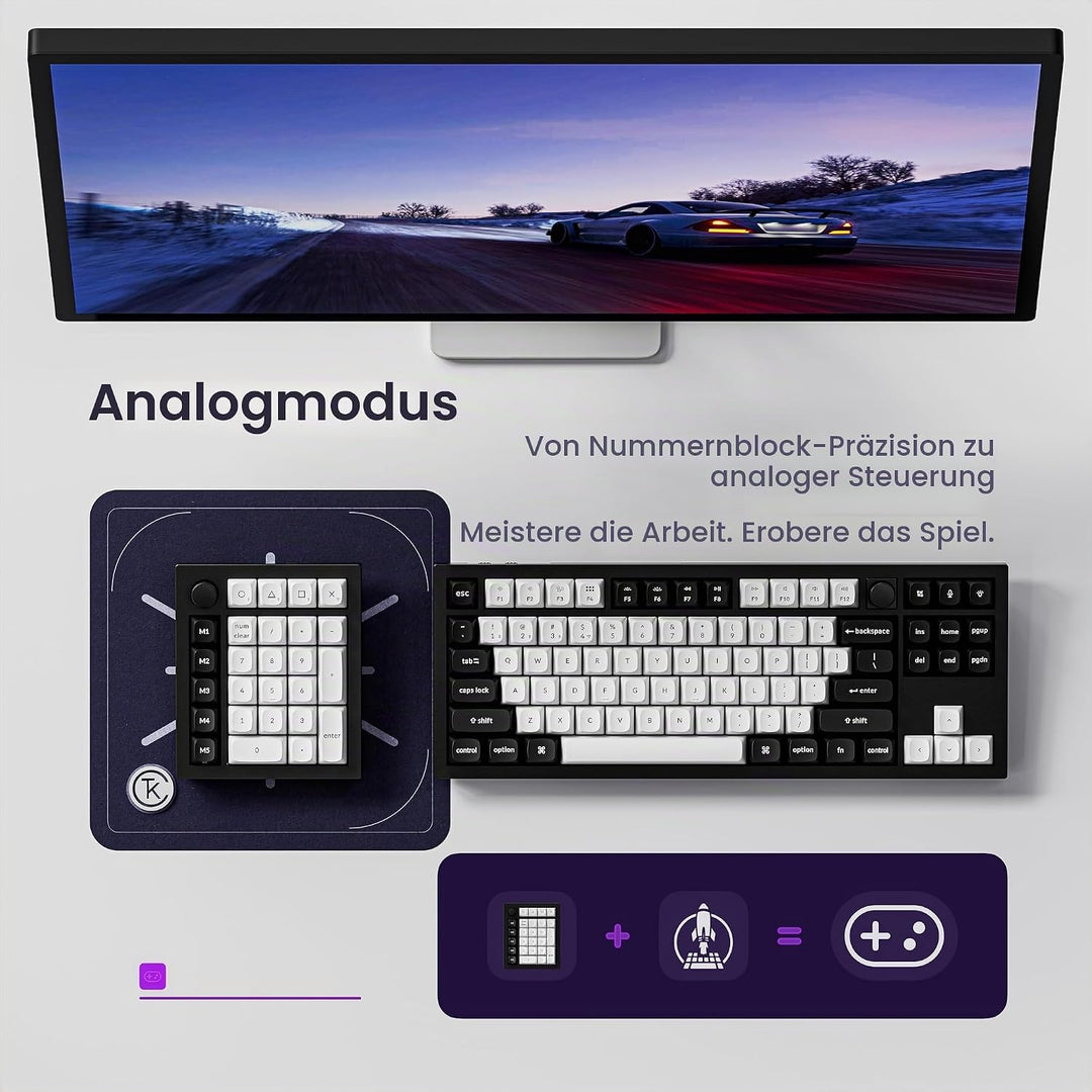 Keychron Q0 HE Kabelloser Magnetisches Numpad, 2,4 GHz/Bluetooth 5.1, Schnelltrigger, RGB, programmi