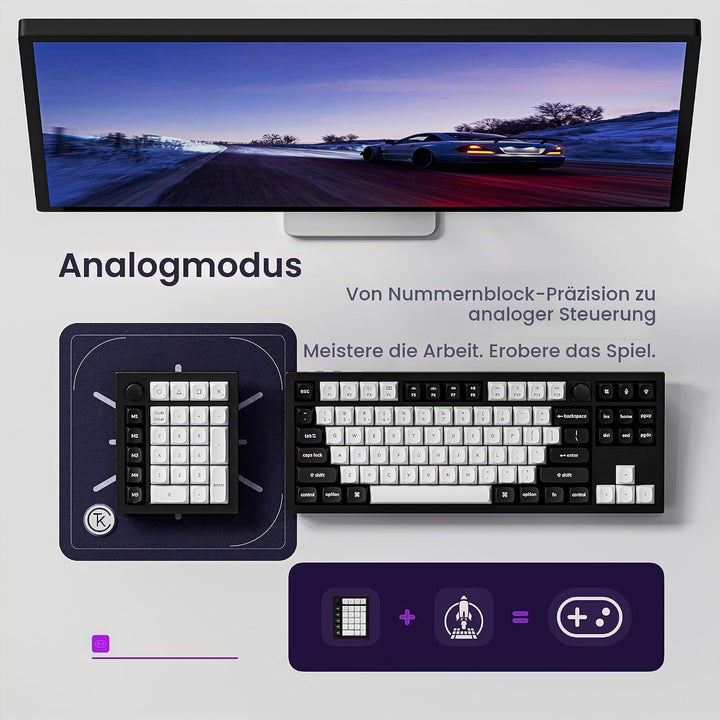 Keychron Q0 HE Kabelloser Magnetisches Numpad, 2,4 GHz/Bluetooth 5.1, Schnelltrigger, RGB, programmi