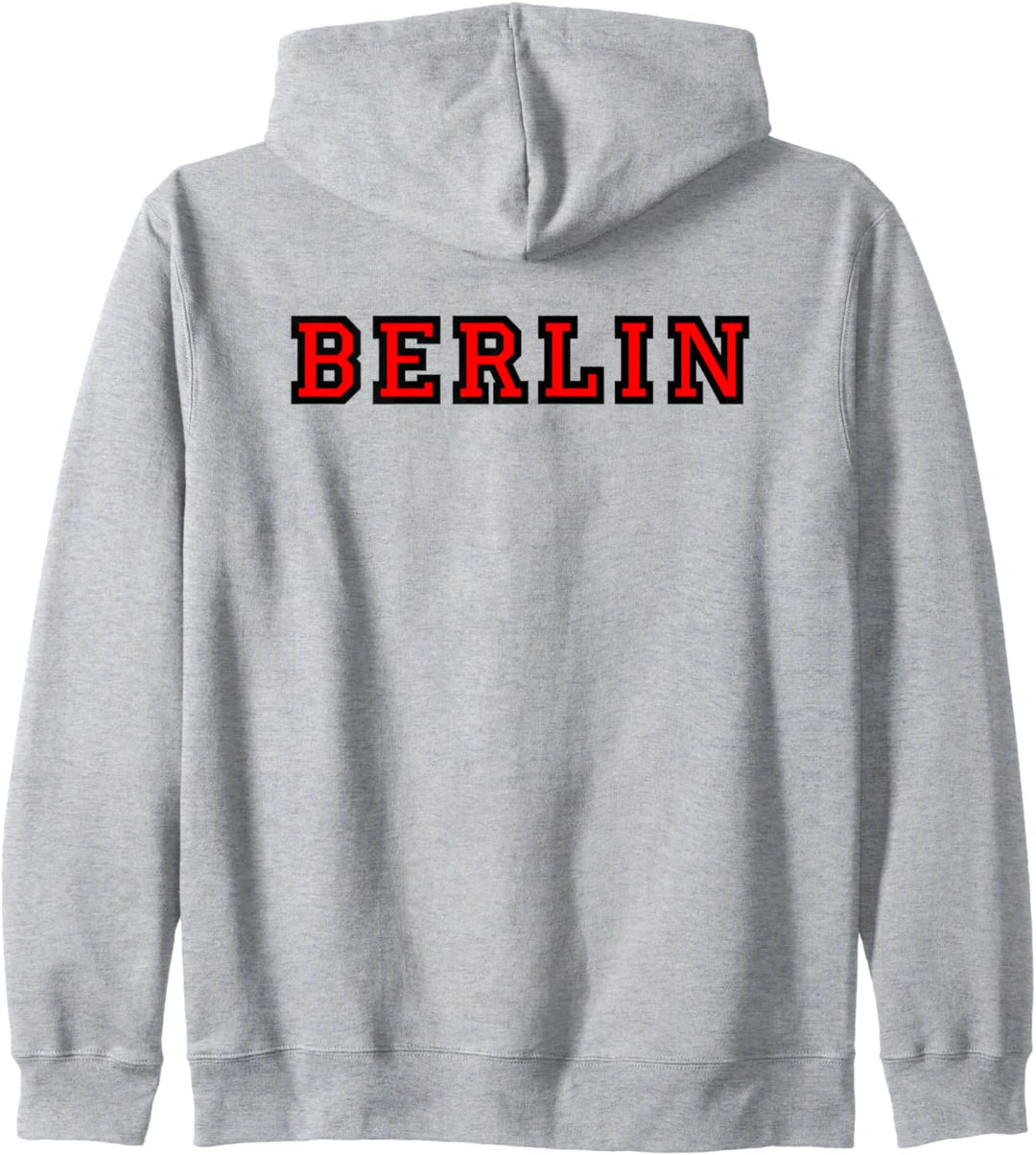 Vintage Berlin (Schwarz/Rot) Berlin Kapuzenjacke