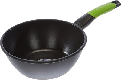 BRA Prior Wok, 24 cm, aus Aluminiumguss, mit Antihaftbeschichtung Teflon Classic Wok 24 cm, Wok 24 c