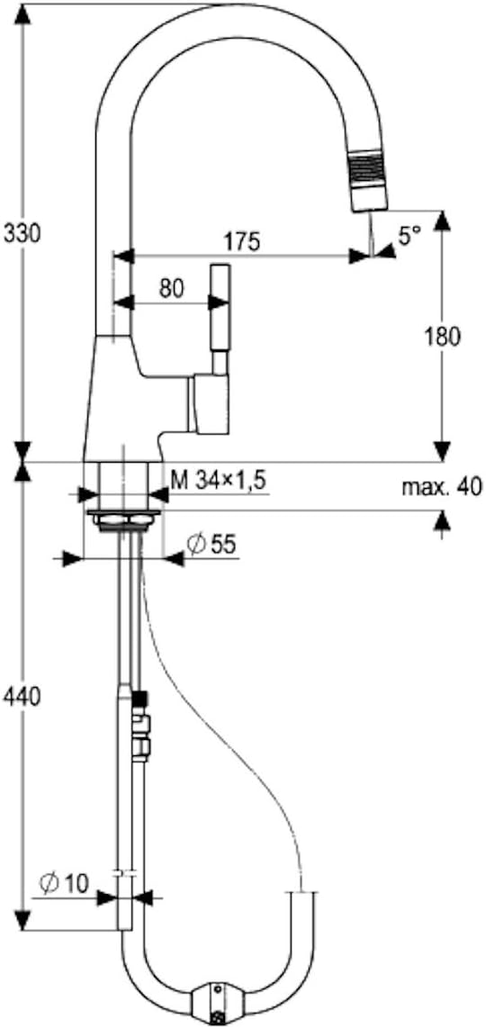 heinrichschulte Vivana mit herausziehbarem Auslauf Chrom