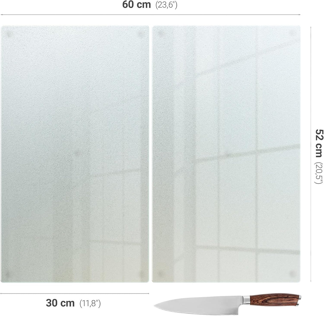Tulup Spritzschutz Herd Glas 2er Set 30x52 cm Küchenpaneele Rutschfesten Silikonfüssen für Küche Sch