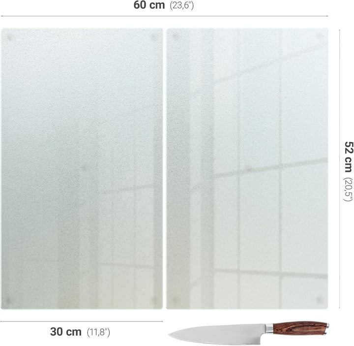 Tulup Spritzschutz Herd Glas 2er Set 30x52 cm Küchenpaneele Rutschfesten Silikonfüssen für Küche Sch