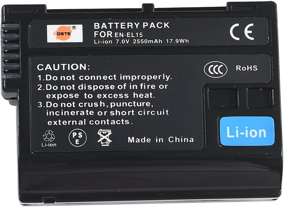 DSTE 2X EN-EL15 Batterie + USB Ladegerät with MB-D16 Batteriegriff Kompatibel für Nikon D750 DSLR Di