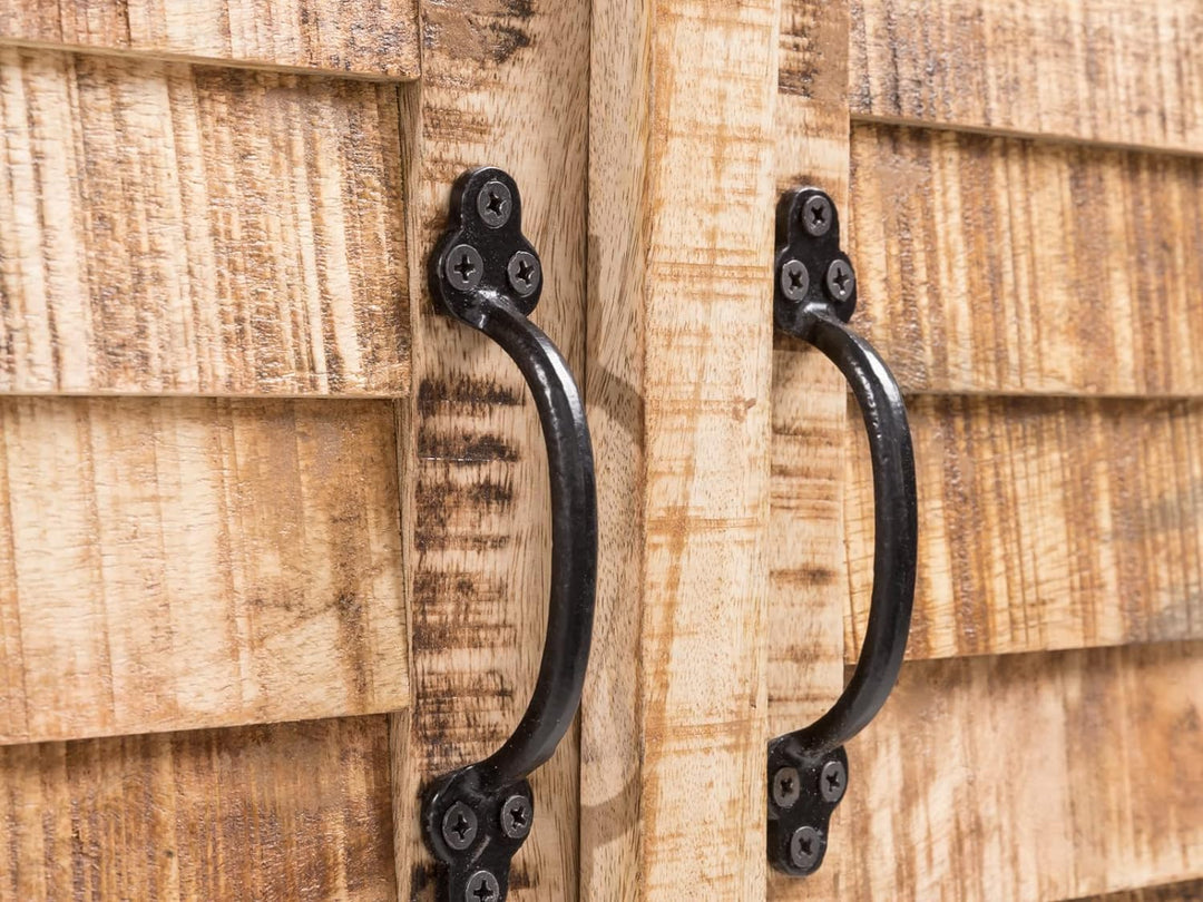 Woodkings® Flurbank Caribou massiv Holz Sitzbank Holzbank Sitzkommode Schuhbank Garderoben Flurmöbel