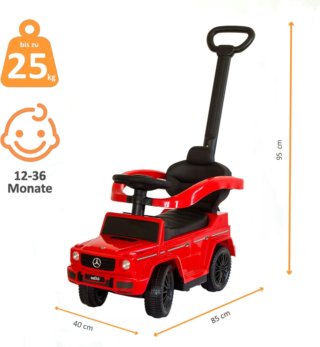 LEMODO Kinder Rutschauto ab 1 Jahr - Lauflernwagen mit Schiebestange - Robustes Kinderauto - Mercede