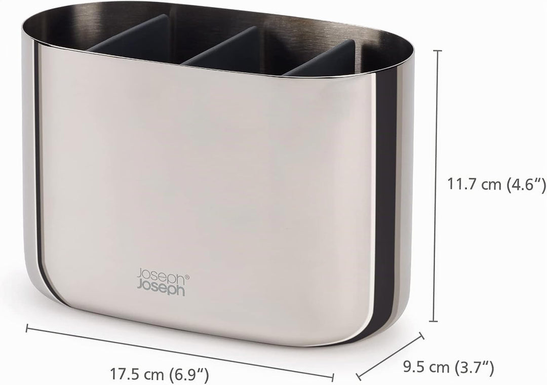 Joseph Joseph EasyStore - Luxus Edelstahl Zahnbürstenhalter Caddy Badezimmer Lagerung, gross- Stahl