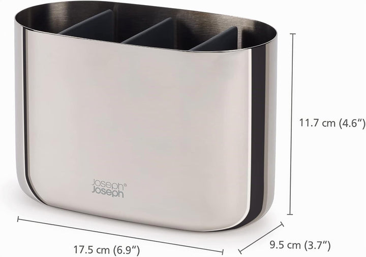 Joseph Joseph EasyStore - Luxus Edelstahl Zahnbürstenhalter Caddy Badezimmer Lagerung, gross- Stahl