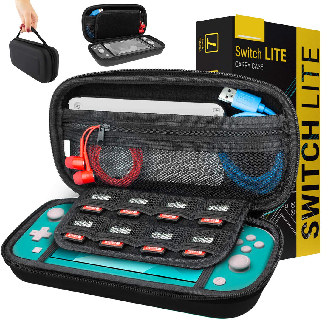 Orzly Tragetasche kompatibel mit Nintendo Switch Lite (2019) – Aufbewahrungstasche - Hartschalen Cas