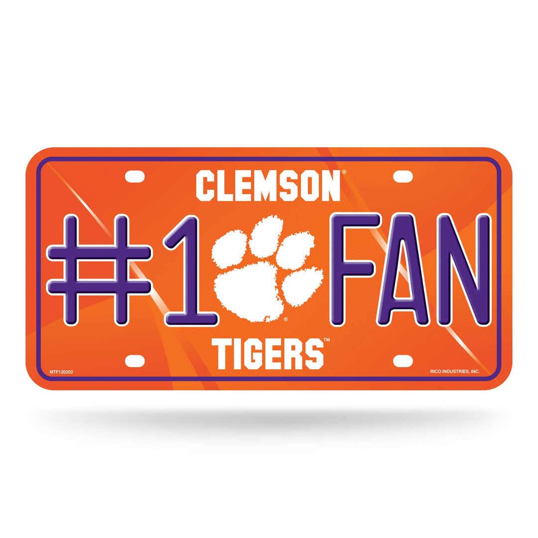 Rico NCAA #1 Ventilator, Metall, Auto Tag Clemson Tigers, Clemson Tigers