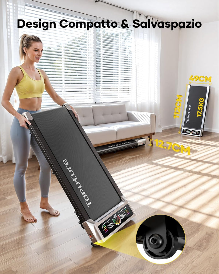 Laufband für Zuhause mit 10% Neigung, 1-10km/h unter den Schreibtisch Walking pad, 3.0HP Leiser Moto