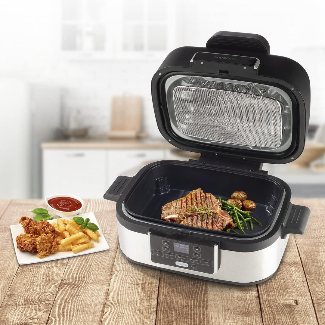 MAXXMEE Multi-Grill mit Heissluft-Funktion 1500w | Ober-/Unterhitze Tischgrill Antihaftbeschichtung