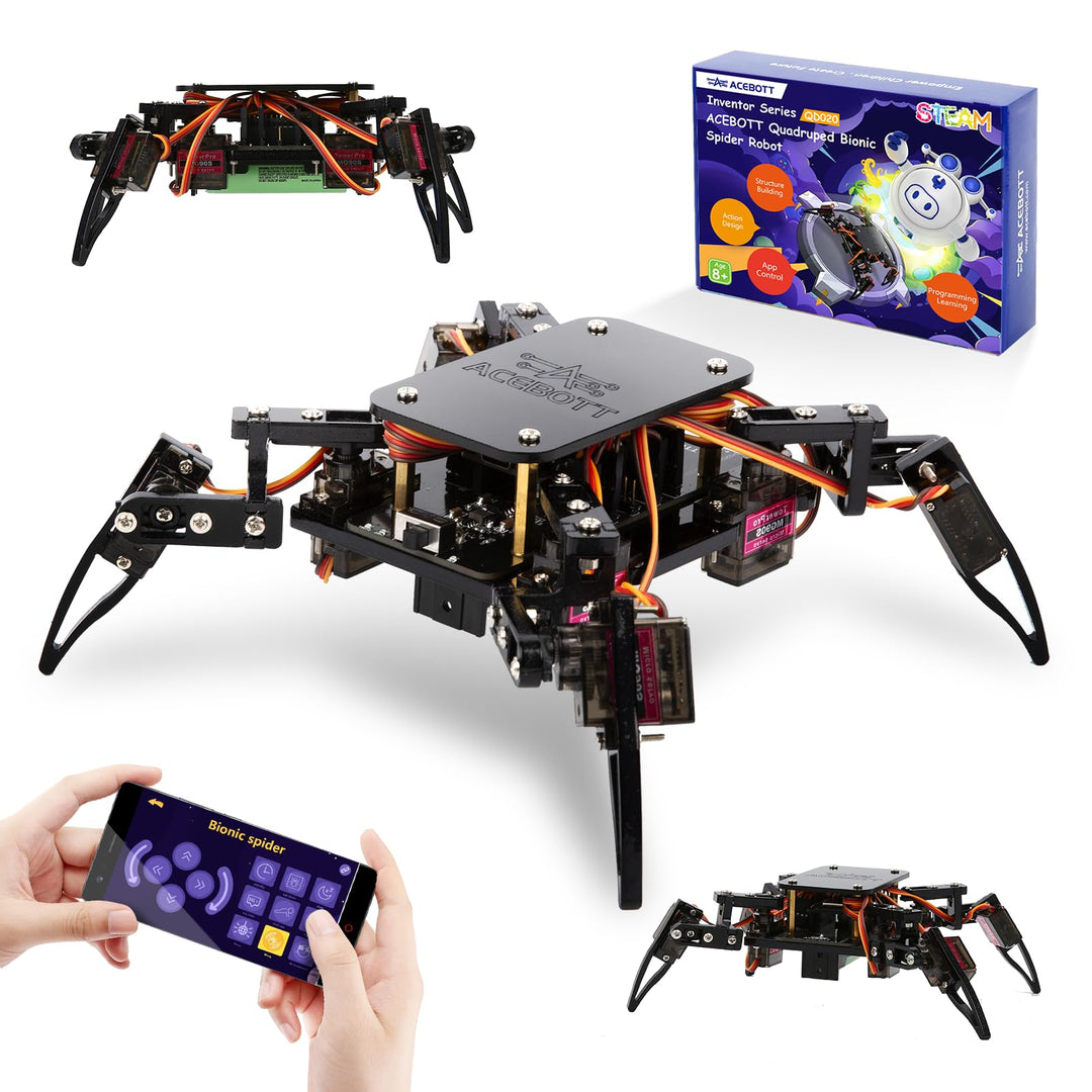 STEM Robotics Science Kits für Erwachsene, ESP8266 Spider Robot Building Kit, App-Fernbedienung, Wal