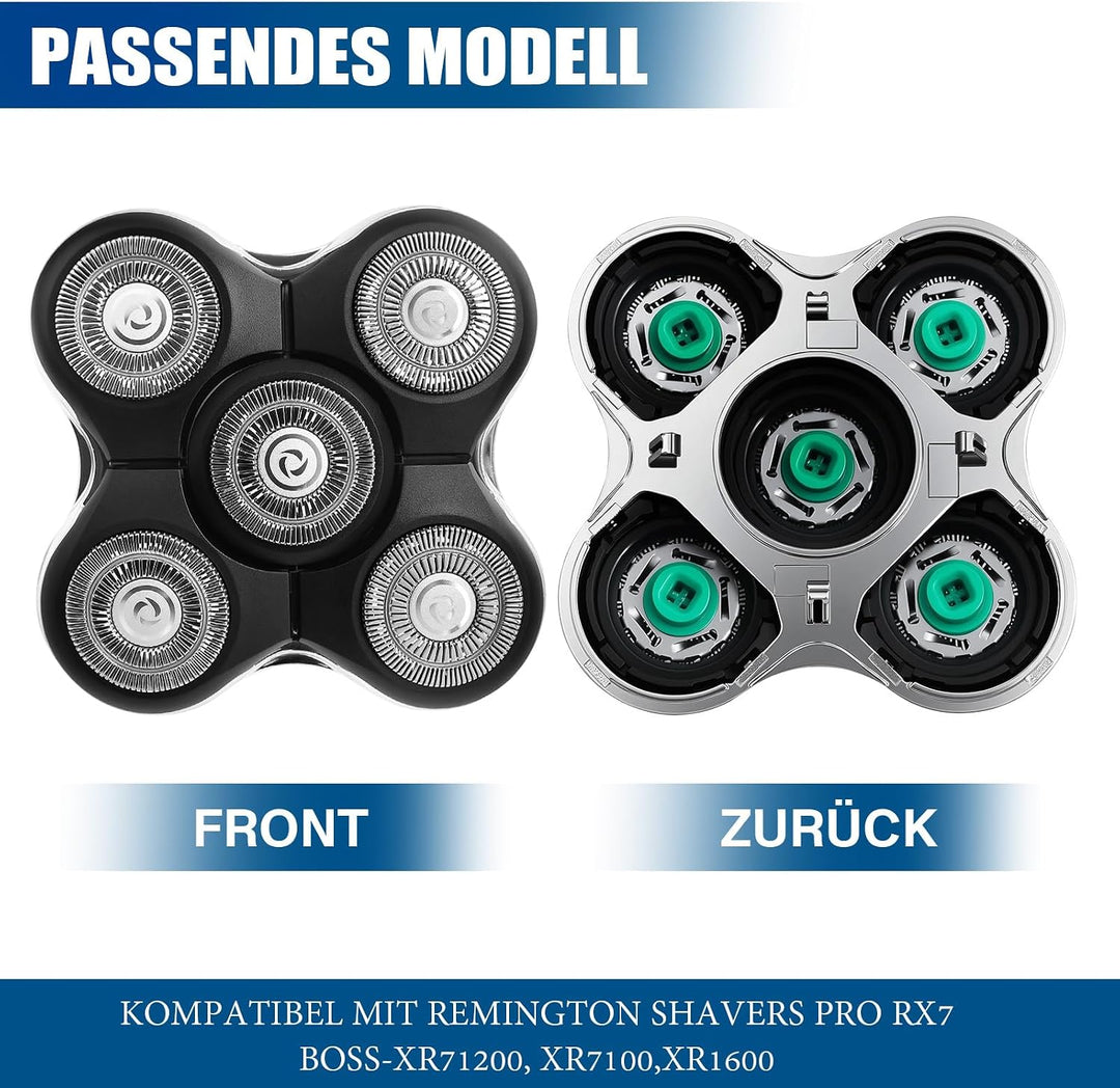 Ersatzköpfe kompatibel mit Remington RX7,XR1600,BOSS XR7120,XR7100 1 Stück | 5 Dual-Track-Klingen au