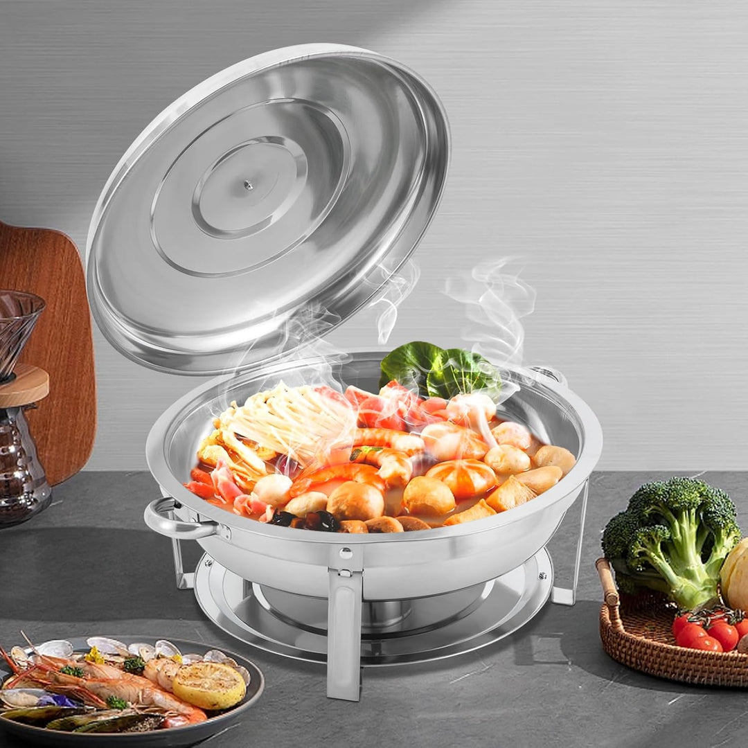 Chafing Dish 9L Edelstahl Speisenwärmer Buffet Warmhaltebehälter Silber | 410 Edelstahl poliert, 9L