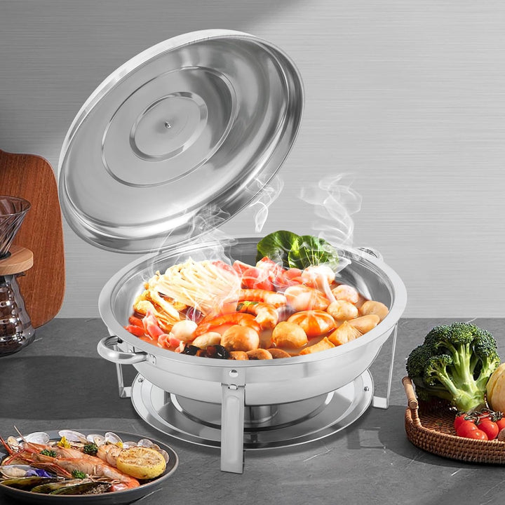 Chafing Dish 9L Edelstahl Speisenwärmer Buffet Warmhaltebehälter Silber | 410 Edelstahl poliert, 9L