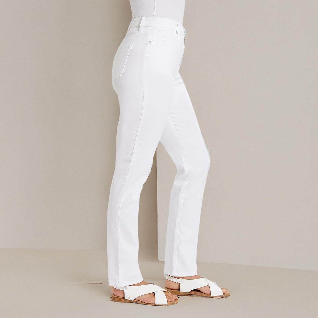 Gloria Vanderbilt Damen Amanda Classic High Rise Tapered Jeans 26 Plus Regular Weiss, 26 Plus Regula