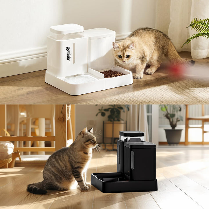 Automatischer Futterspender für Katzen/Hunde 3L, 2-in-1 Schwerkraft Futterautomat Katze und Wassersp