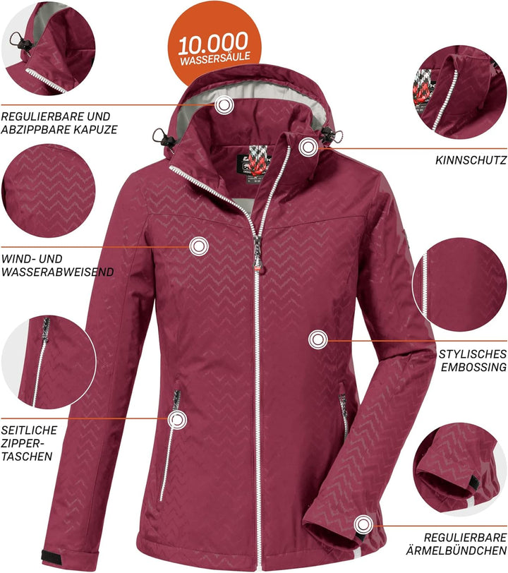 Killtec Damen Outdoorjacke KOS 38 dunkelrose, 38 dunkelrose