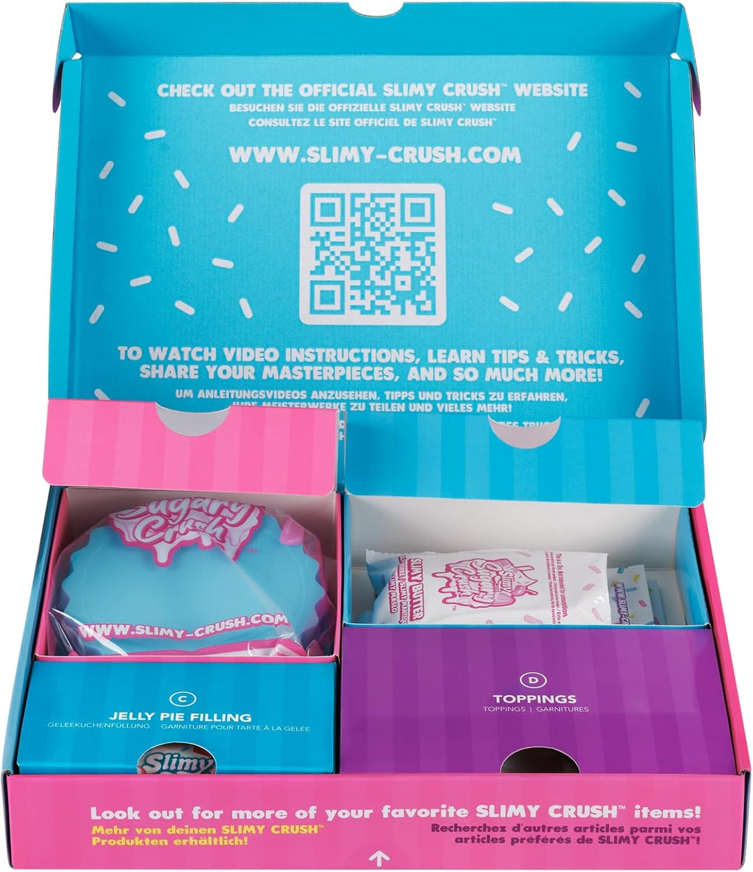 Slimy Sugary Crush - Jelliee-Pie, Slime und Knete Kreativ-Set, Backspiel zum selber Mischen, Formen