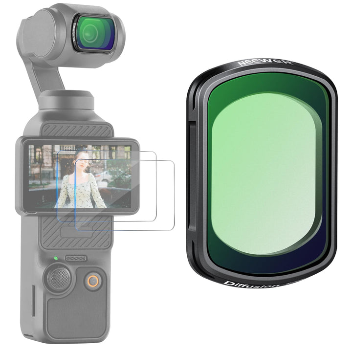 NEEWER Magnetischer Black Diffusion 1/4 Effektfilter, Kompatibel mit DJI OSMO Pocket 3 Creator Combo