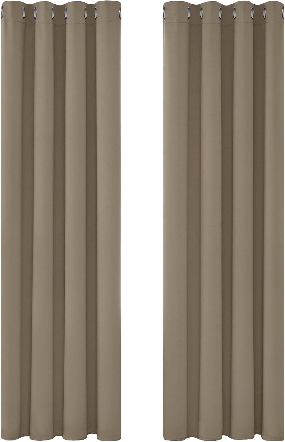 Deconovo Verdunkelungsvorhang Blickdicht Gardinen mit Ösen Wohnzimmer, 114x132cm(HöhexBreite), Taupe