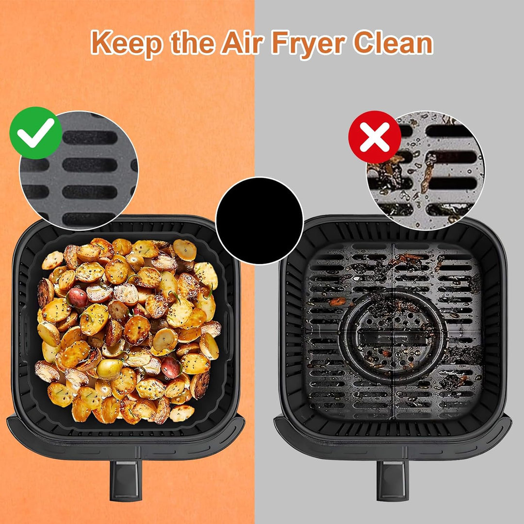 Silikonform Heissluftfritteuse Zubehör für Cosori Turbo Tower/Pro/Smart, Airfryer Zubehör 10,8L Doub