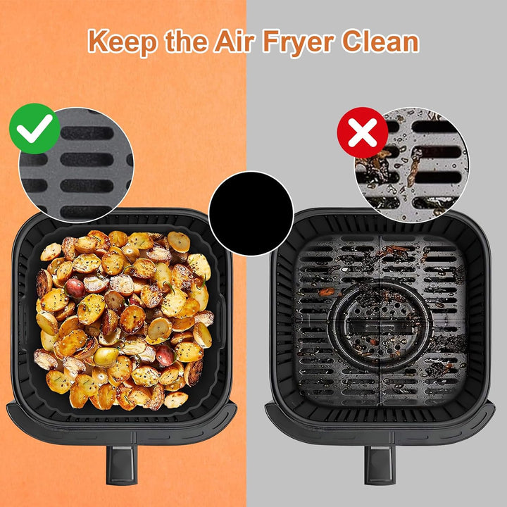 Silikonform Heissluftfritteuse Zubehör für Cosori Turbo Tower/Pro/Smart, Airfryer Zubehör 10,8L Doub