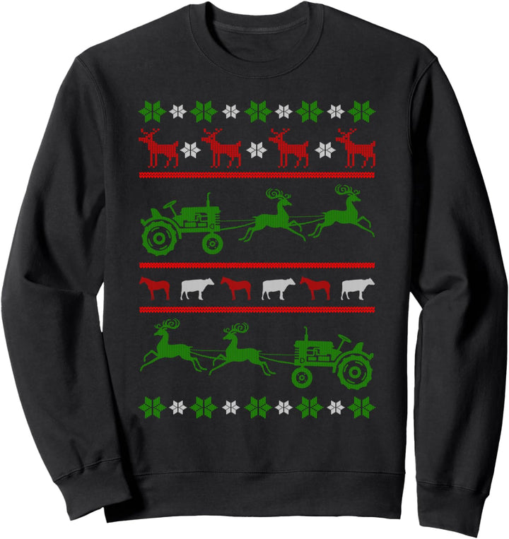 Traktor Ugly Christmas Weihnachtsfeier Motiv Sweatshirt