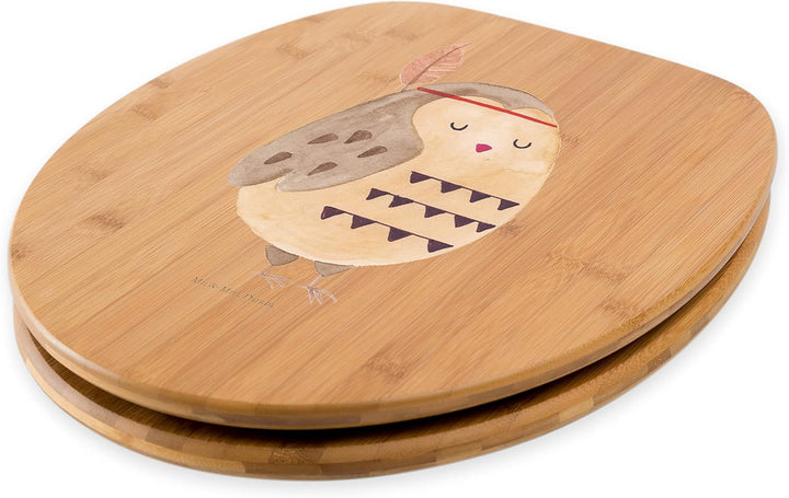 Mr. & Mrs. Panda Motiv WC Sitz Eule Federschmuck - Geschenk, WC-Sitz, Toilette, Toilettendeckel, Rei