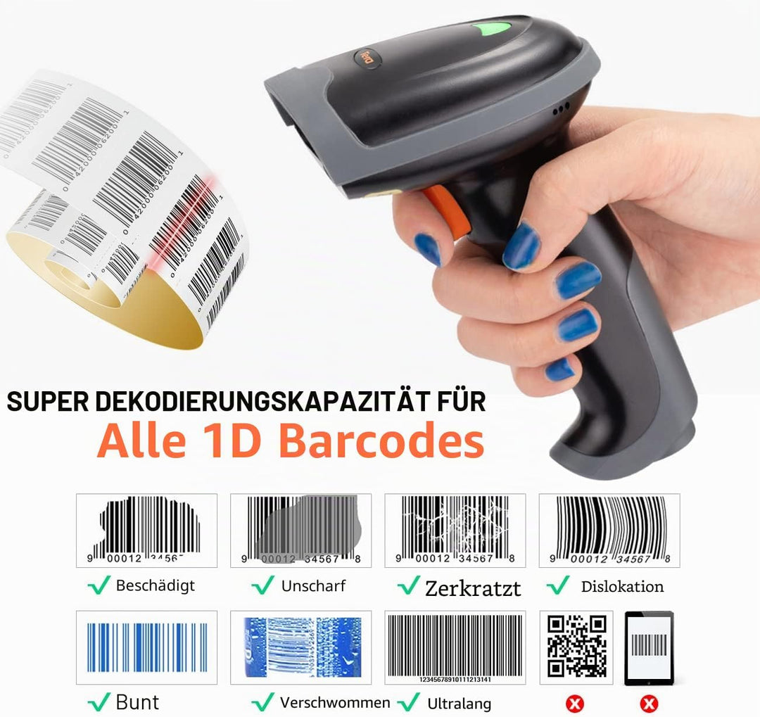 Tera Pro-Serie Extreme Leistung Barcode-Scanner 1D Kabellos Laser, 2.4G Wireless &amp; Bluetooth Schnell