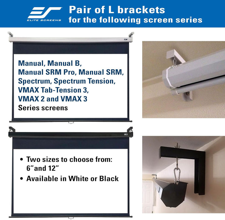 Elite Screens Universal-Projektor-Leinwand, 30,5 cm, Weiss, verstärkte Metallkonstruktion, Wand- ode