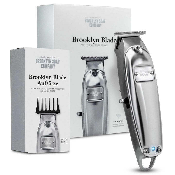Brooklyn Soap Company - Brooklyn Blade Barttrimmer USB-C mit Zusatz-Aufsätzen - Profi Bartschneider