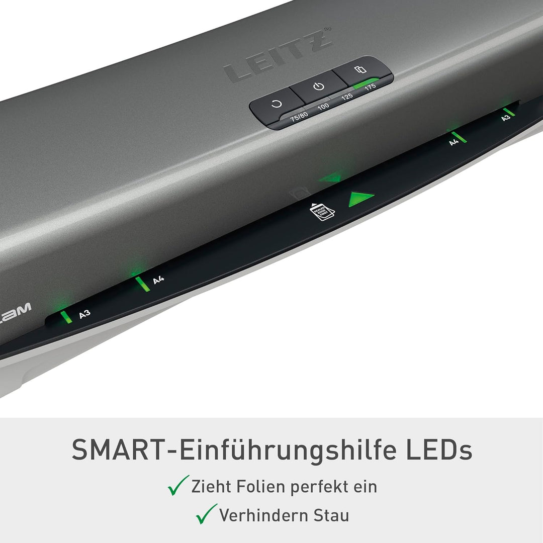Leitz A3 Laminiergerät Office Pro, Für 80 bis 175 mic Laminierfolien, inkl. Laminierfolien Starterki