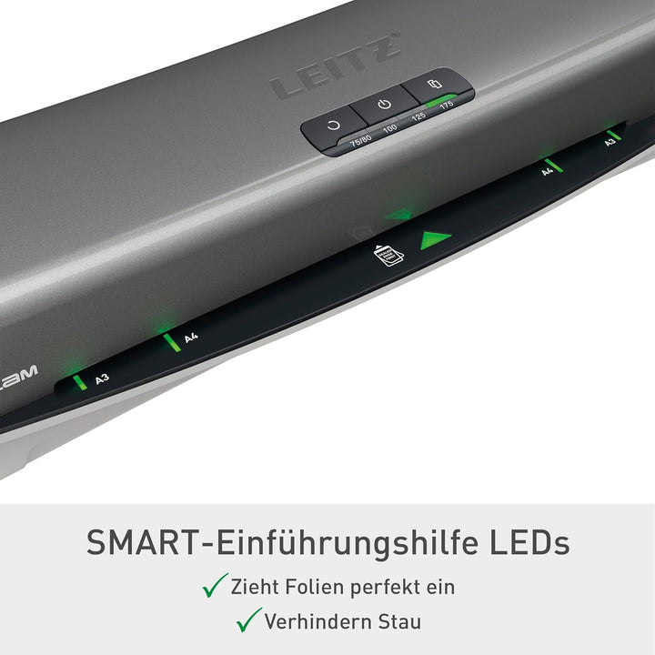 Leitz A3 Laminiergerät Office Pro, Für 80 bis 175 mic Laminierfolien, inkl. Laminierfolien Starterki