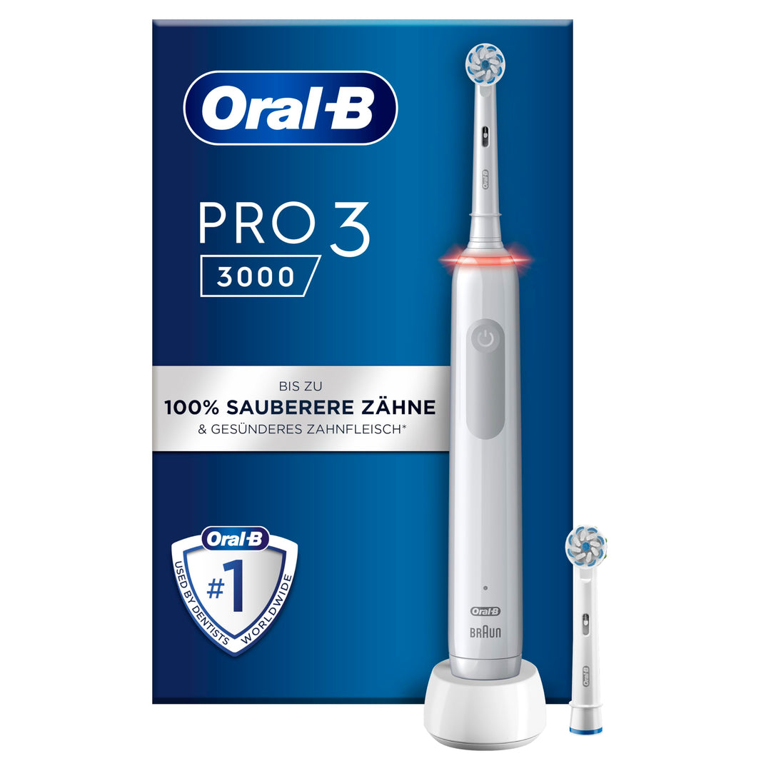 Oral-B PRO 3 3000 Elektrische Zahnbürste/Electric Toothbrush, 2 Sensitive Clean Aufsteckbürsten, 3 P