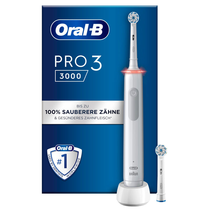 Oral-B PRO 3 3000 Elektrische Zahnbürste/Electric Toothbrush, 2 Sensitive Clean Aufsteckbürsten, 3 P