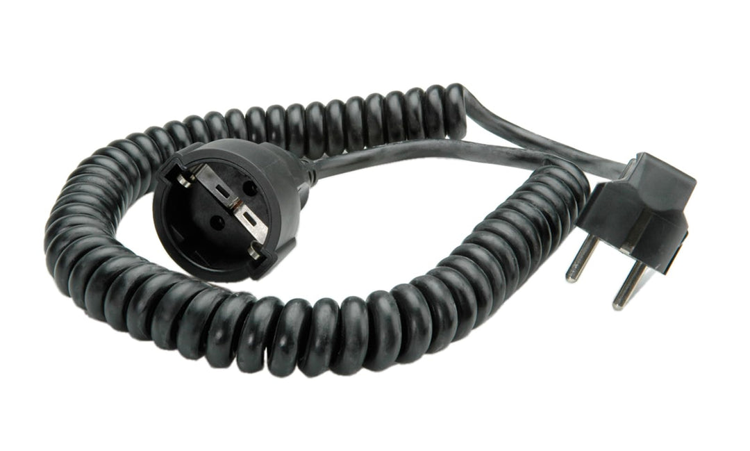 Bachmann 672 Schutzkontakt-Spiralverlängerung 230V/16A, schwarz, 4,0 m