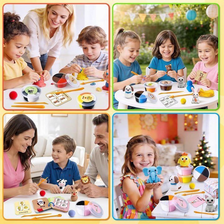 essenson Modelliermasse Lufttrocknend, Tiermodelle Lufttrockener Knete für Kinder, Air Dry Clay Tier