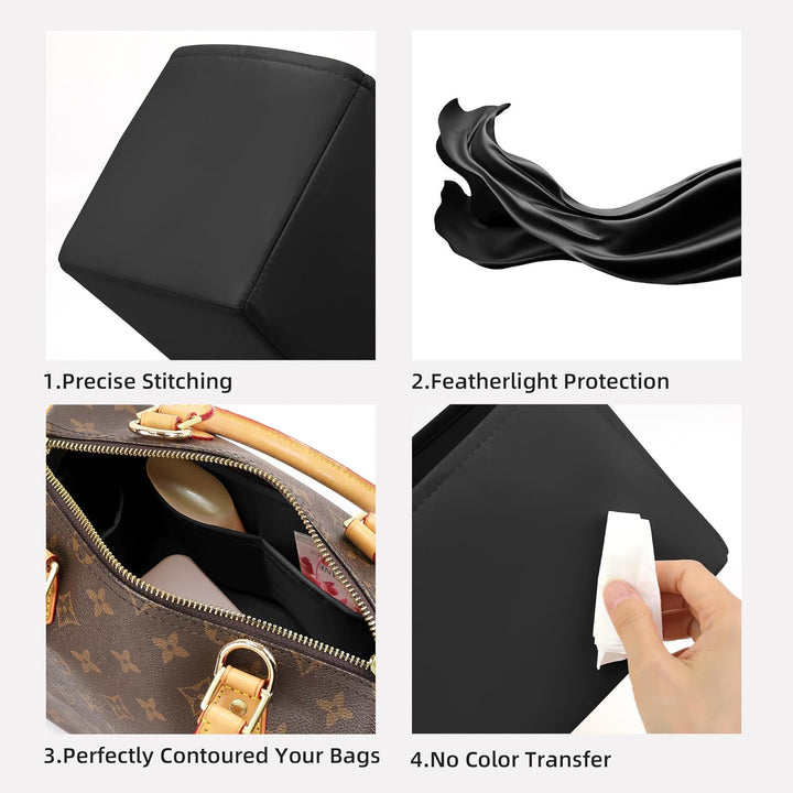 DGAZ Handtaschen Organizer Einsatz, Seide Handtaschenorganisator für LV Speedy Nano/20/25/30/35/40/4