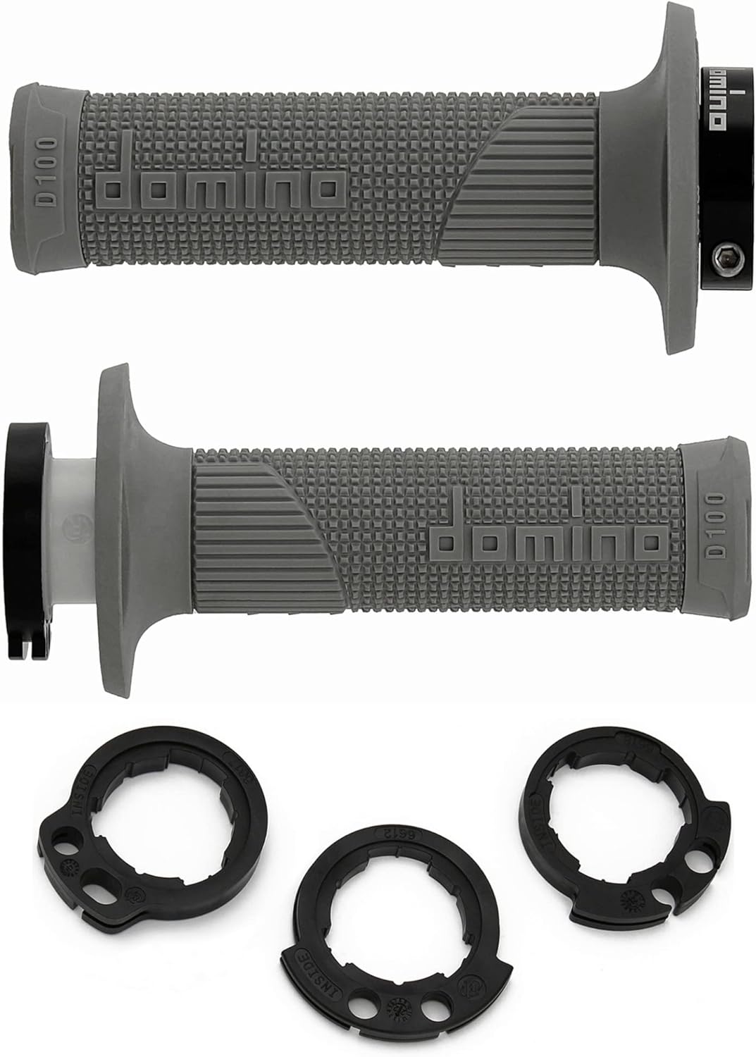 Motorrad Dominó schnell gasgriff mit Griffen für Cross, Trial, Pitbike (Grau), grau