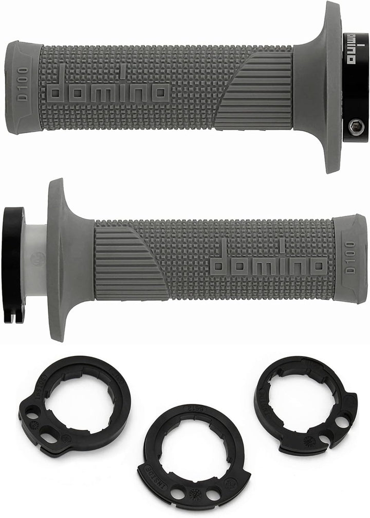 Motorrad Dominó schnell gasgriff mit Griffen für Cross, Trial, Pitbike (Grau), grau